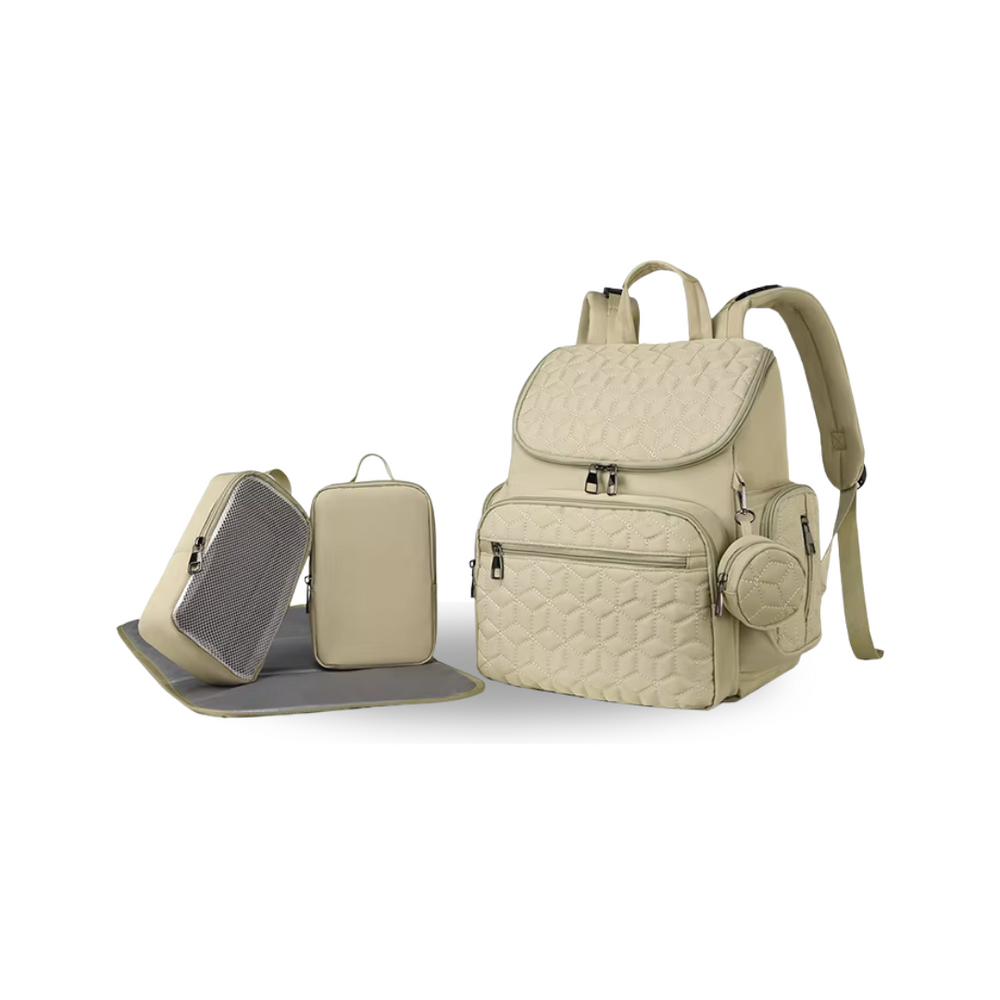 Pañalera Tipo Morral Multifuncional Cubes + Accesorios