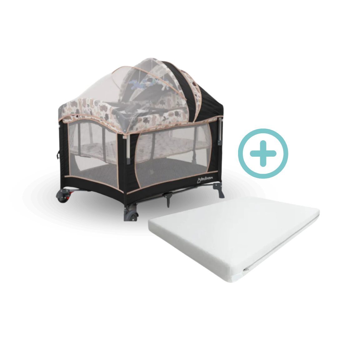 Corral Cuna Colecho Smart Maxybaby Negro + Colchoneta Ultrasuave