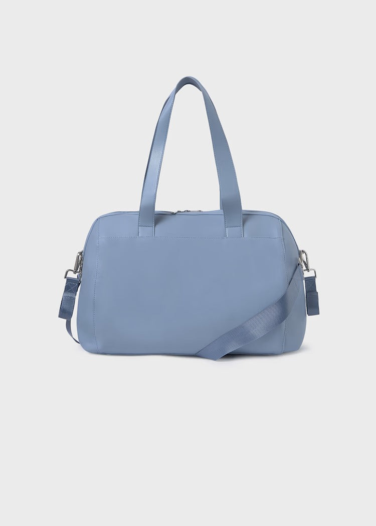 Bolso Pañalera Bebé Relieve Impermeable Dusty Blue
