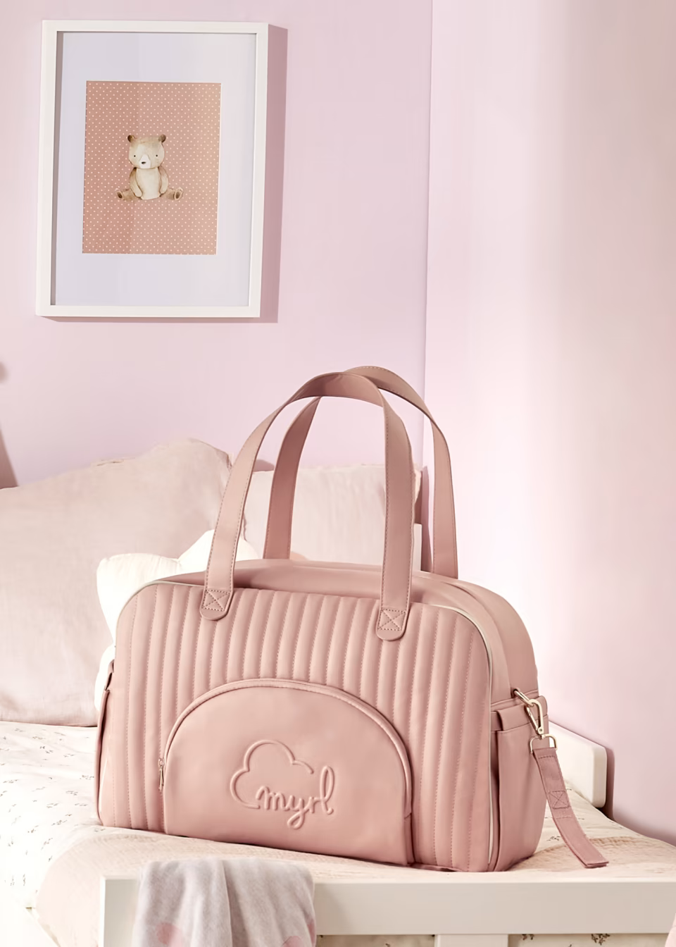 Bolso Pañalera bebé Acolchado Mayoral Misty Pink