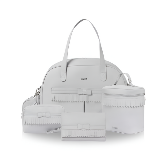 Combo Pañalera Bolso + Neceser Flecos Bebé Mayoral Gris
