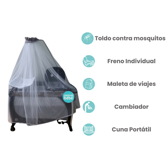 Corral Colecho Luna Bemom Gris / Negro