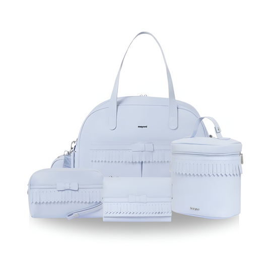 Combo Pañalera Bolso + Neceser Flecos Bebé Mayoral Baby Blue