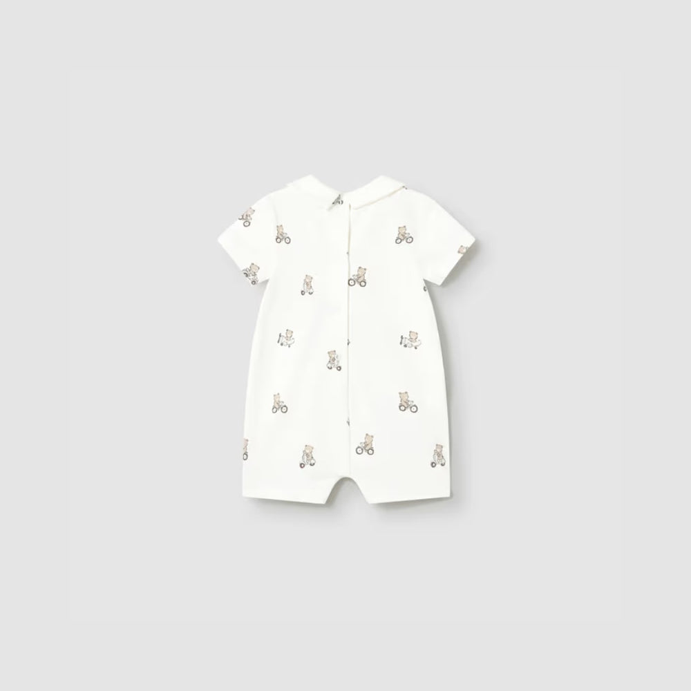 Set 2 Pijamas Cortos Cuello Bebe Recien Nacido Crudo