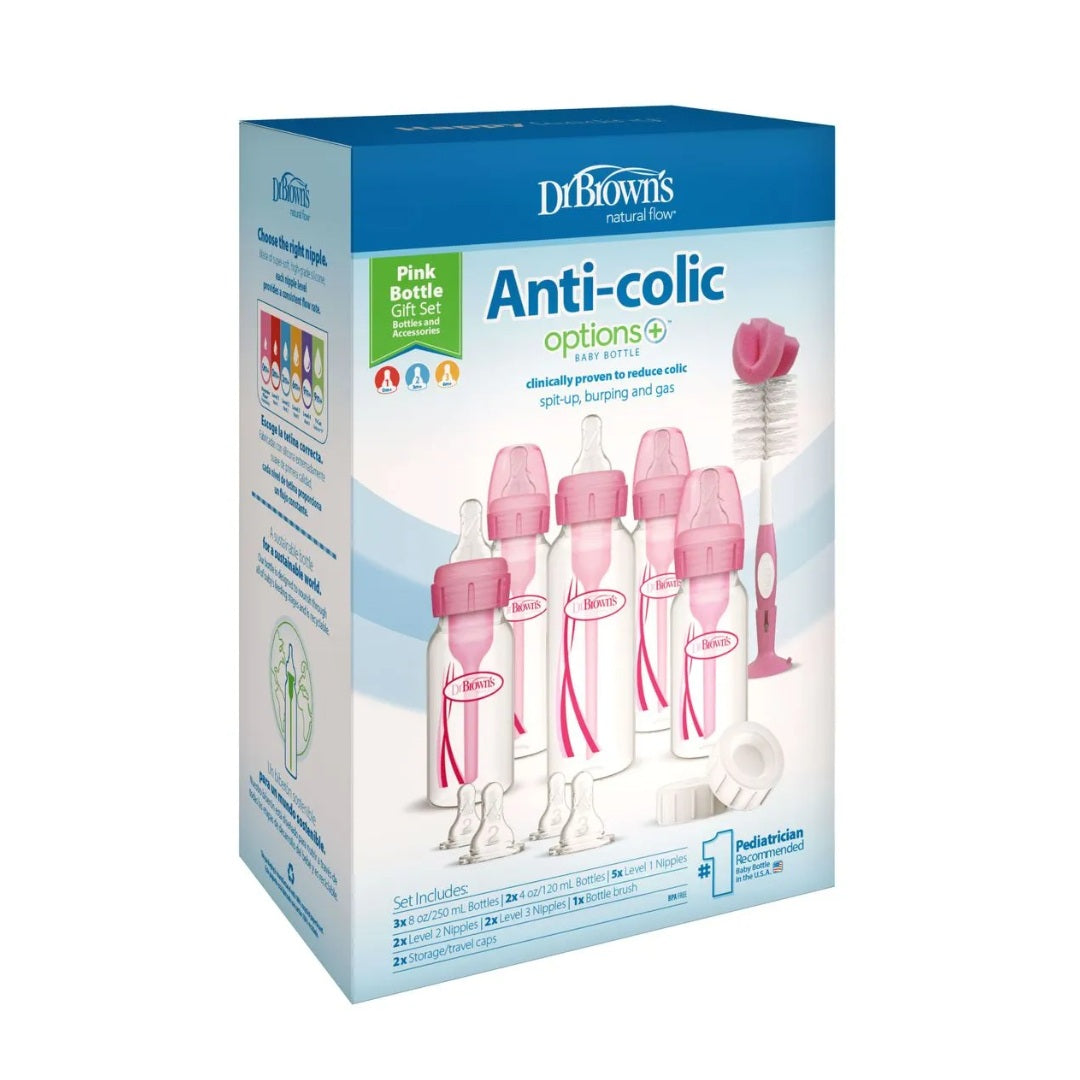Set de Teteros Anti-Colic Options+ Big Rosa Dr. Brown´s