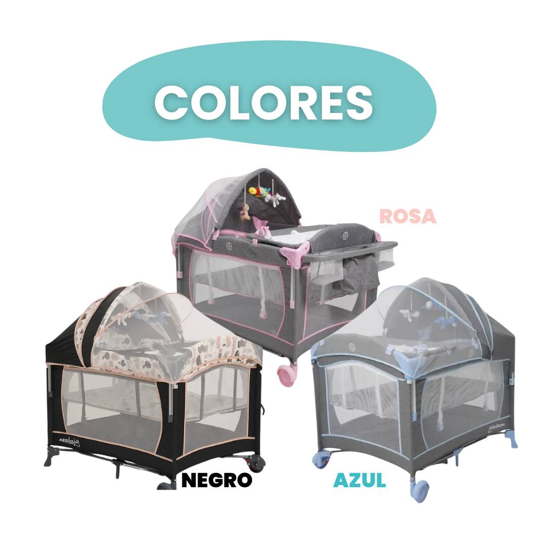 Combo Cuna Corral Colecho Smart Maxibaby + Colchón + Forro Antifluido + Sábanas Beige Cloudbaby