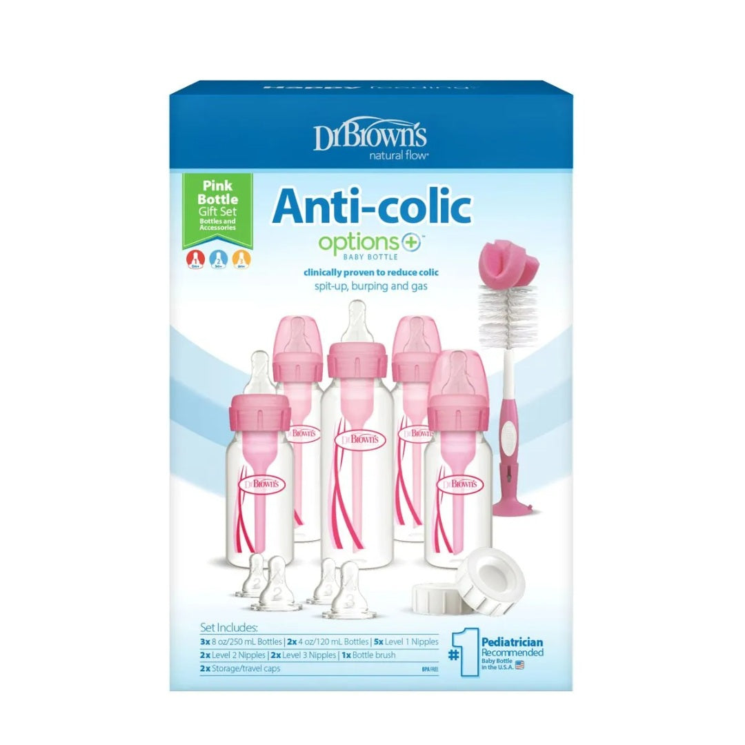 Set de Teteros Anti-Colic Options+ Big Rosa Dr. Brown´s