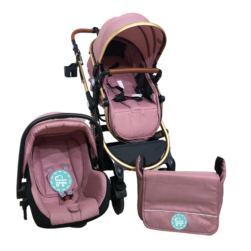 Coche Moises 3 en 1 Bunny Travel Maxibaby Rosa