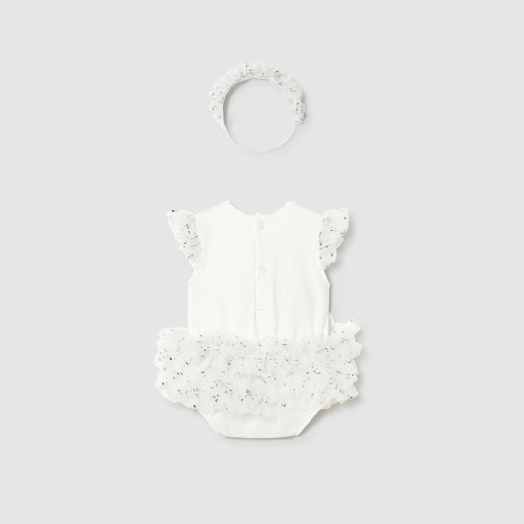 Body Tutu Osito Con Diadema Recien Nacida Crudo Mayoral