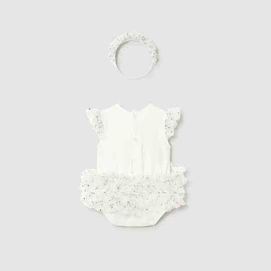Body Tutu Osito Con Diadema Recien Nacida Crudo Mayoral