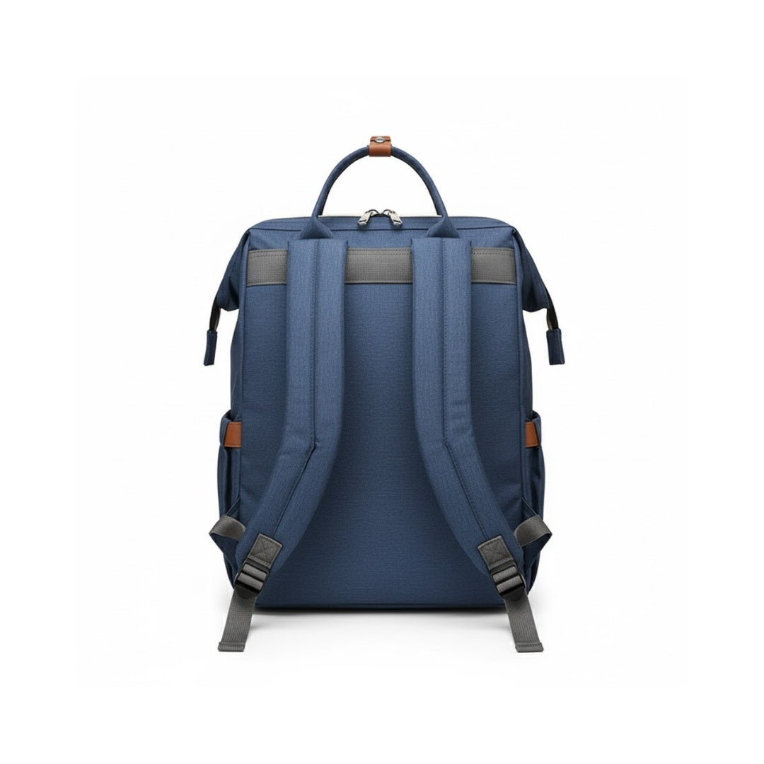 Pañalera Tipo Morral Multifuncional Zius + Accesorios Azul Oscuro