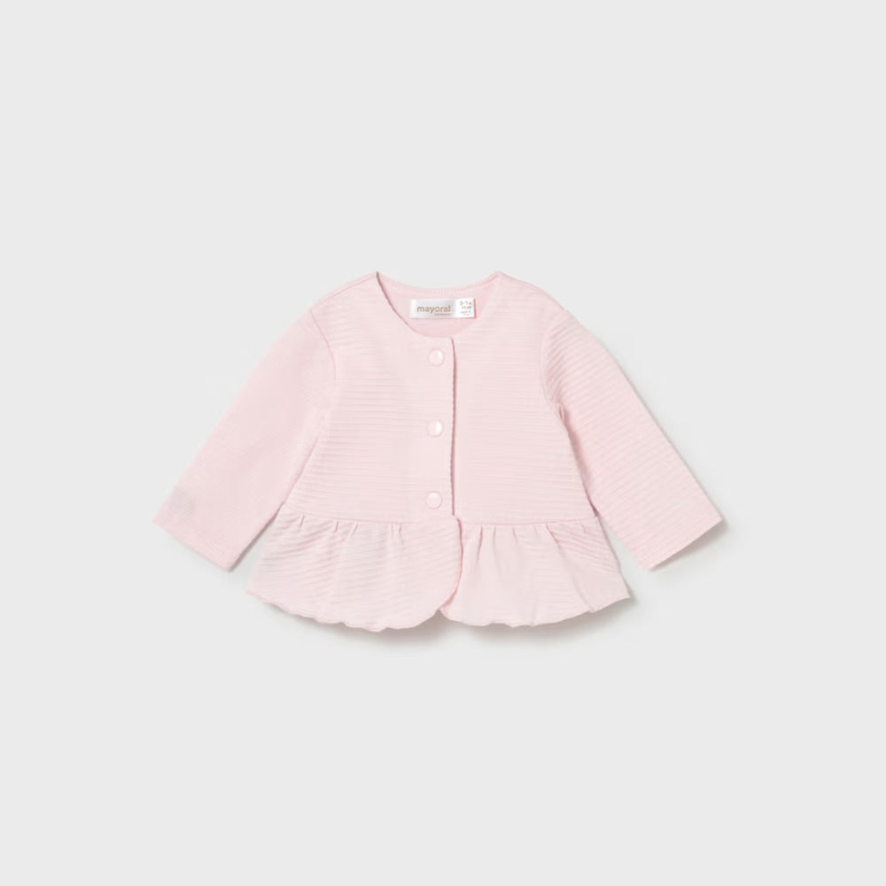 Conjunto 3 Piezas Con Chaqueta Recien Nacida Rosa Baby Mayoral