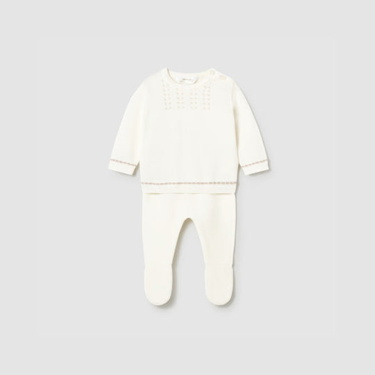 Conjunto Polaina y Jersey Tricot Recién Nacido Ceramica Mayoral