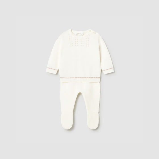 Conjunto Polaina y Jersey Tricot Recién Nacido Ceramica Mayoral