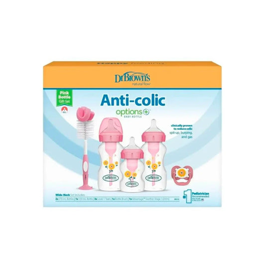 Set de Teteros Anti-Colic Options+ Flores Rosa Dr. Brown´s
