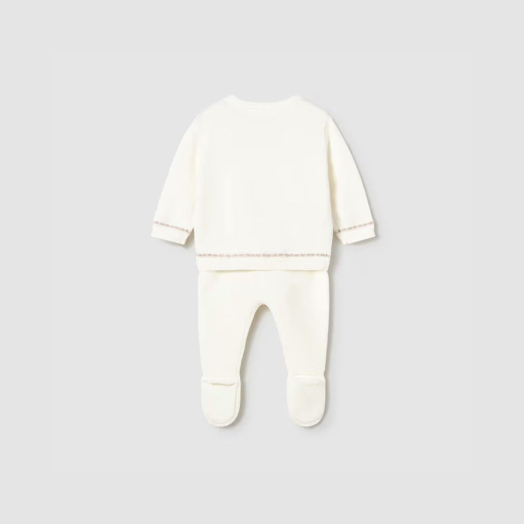 Conjunto Polaina y Jersey Tricot Recién Nacido Ceramica Mayoral