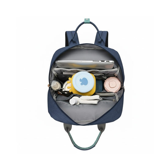 Pañalera Tipo Morral Multifuncional Zius + Accesorios Azul Oscuro