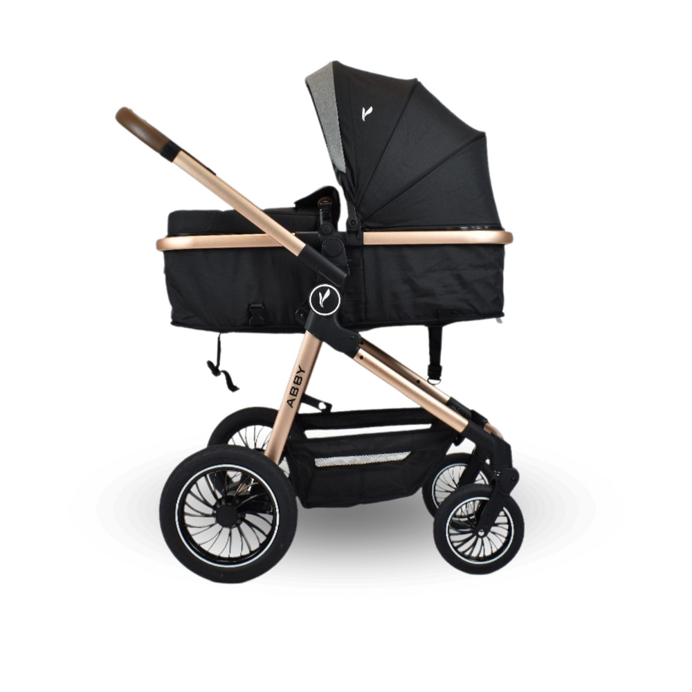 Coche Moises de lujo Abby Negro Premium Baby