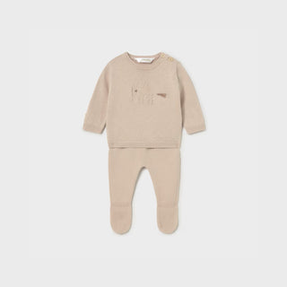 Conjunto Polaina y Jersey Tricot Recién Nacido Topo Mayoral