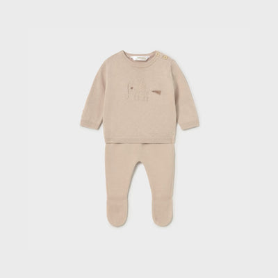 Conjunto Polaina y Jersey Tricot Recién Nacido Topo Mayoral