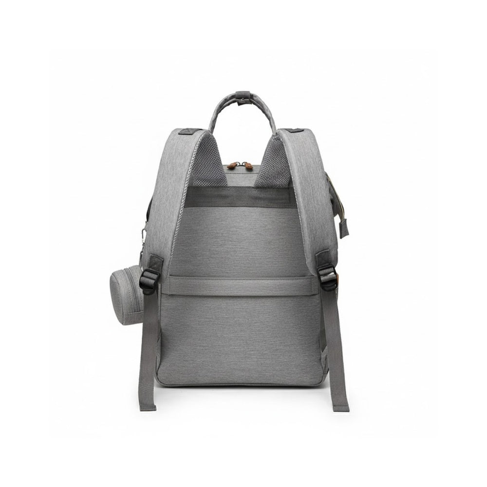 Pañalera Tipo Morral Multifuncional Zius + Accesorios Gris Claro