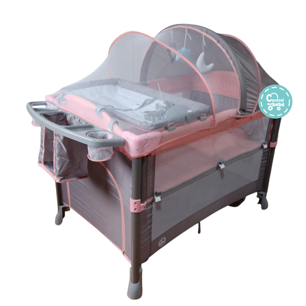 Corral Colecho Explorer Bemom Rosa / Gris