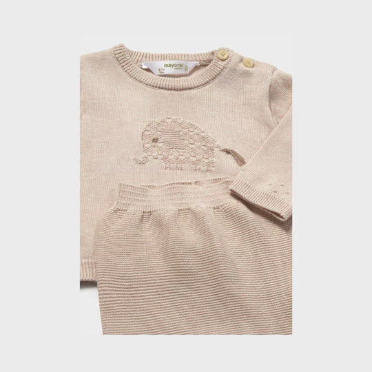 Conjunto Polaina y Jersey Tricot Recién Nacido Topo Mayoral