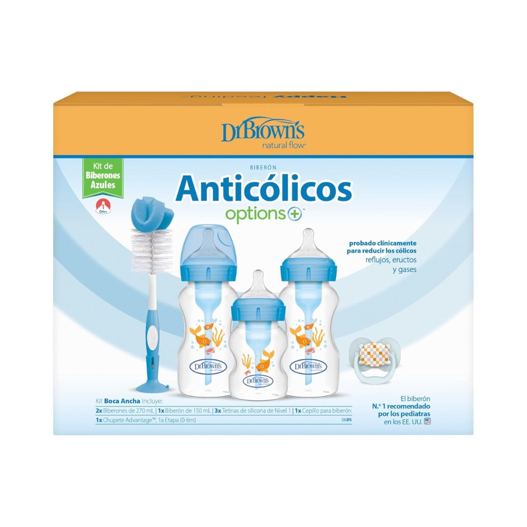 Set de Teteros Anti-Colic Options+ Oceano Azul Dr. Brown´s