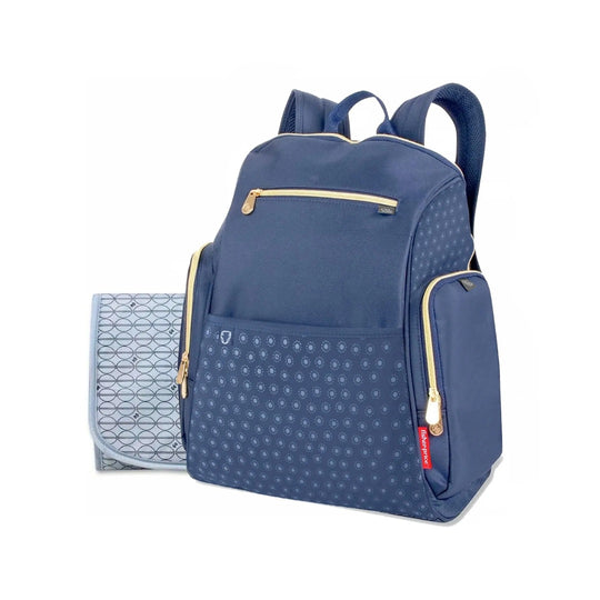 Pañalera Tipo Morral + Cambiador Fisher Price Loop Pack Azul Oscuro