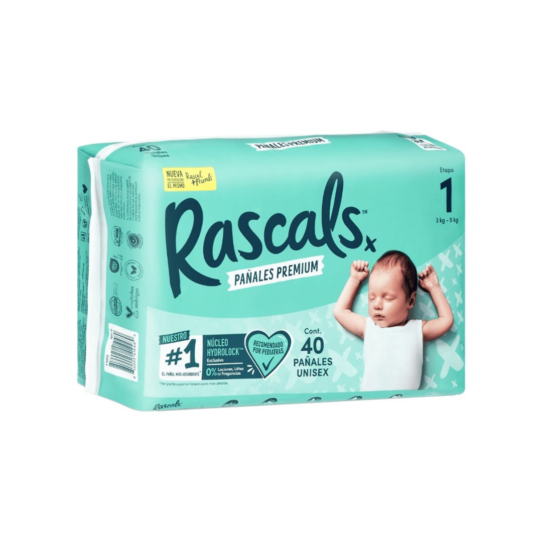 Pañales T1 x40 Unds Rascals