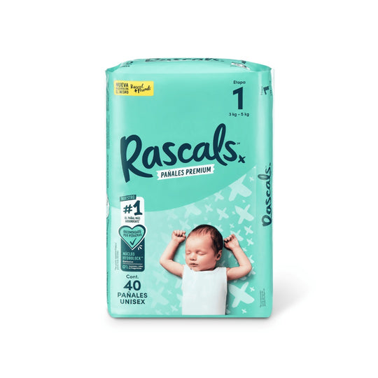 Pañales T1 x40 Unds Rascals