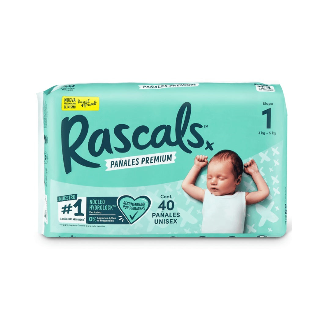 Pañales T1 x40 Unds Rascals