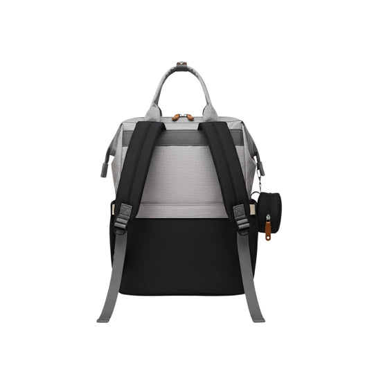 Pañalera Tipo Morral Multifuncional Zius + Accesorios Negro/Gris Claro