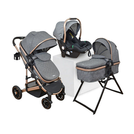 Coche Para Bebé Moises de Lujo Cris 3 en 1 Priori Gris