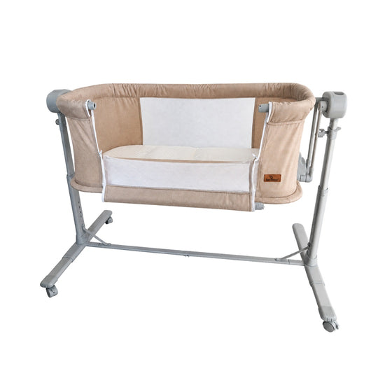 Cuna Colecho Eléctrica Para Bebé 4 en 1 con Bluetooth y Mecedora Beige - Bebesitos