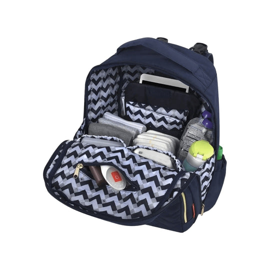 Pañalera Tipo Morral + Cambiador Fisher Price Loop Pack Azul Oscuro