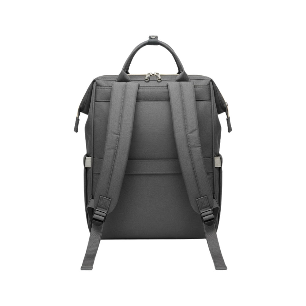 Pañalera Tipo Morral Multifuncional Zius + Accesorios Gris Oscuro