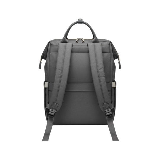 Pañalera Tipo Morral Multifuncional Zius + Accesorios Gris Oscuro