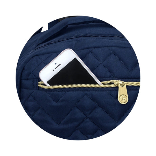 Pañalera Tipo Morral + Cambiador Fisher Price Zig Bag Azul Oscuro