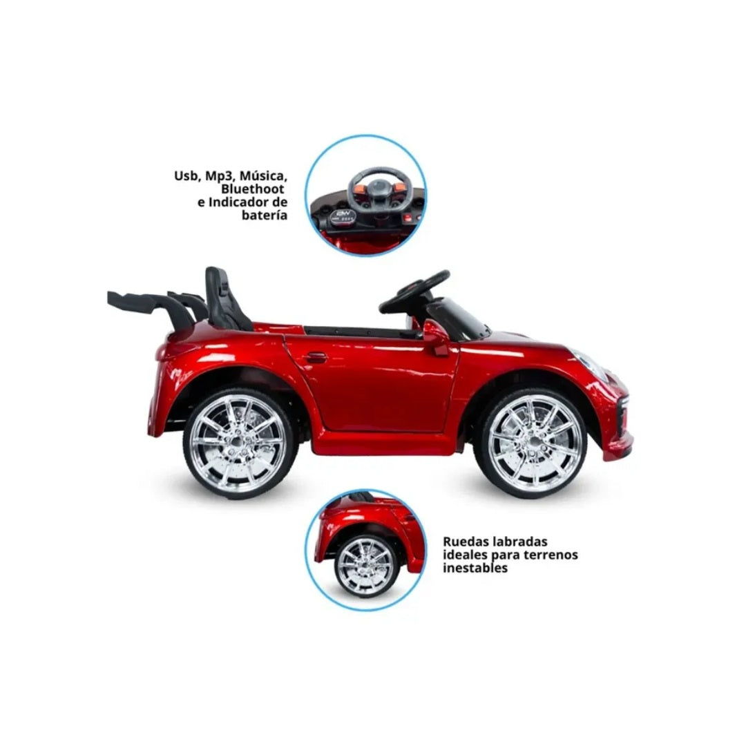 Automóvil Eléctrico 718 Cayman Rojo Metalizado 6V