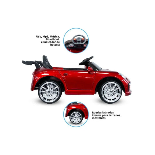 Automóvil Eléctrico 718 Cayman Rojo Metalizado 6V