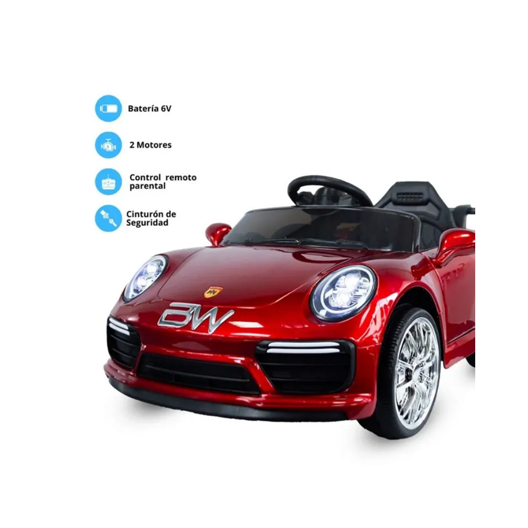 Automóvil Eléctrico 718 Cayman Rojo Metalizado 6V