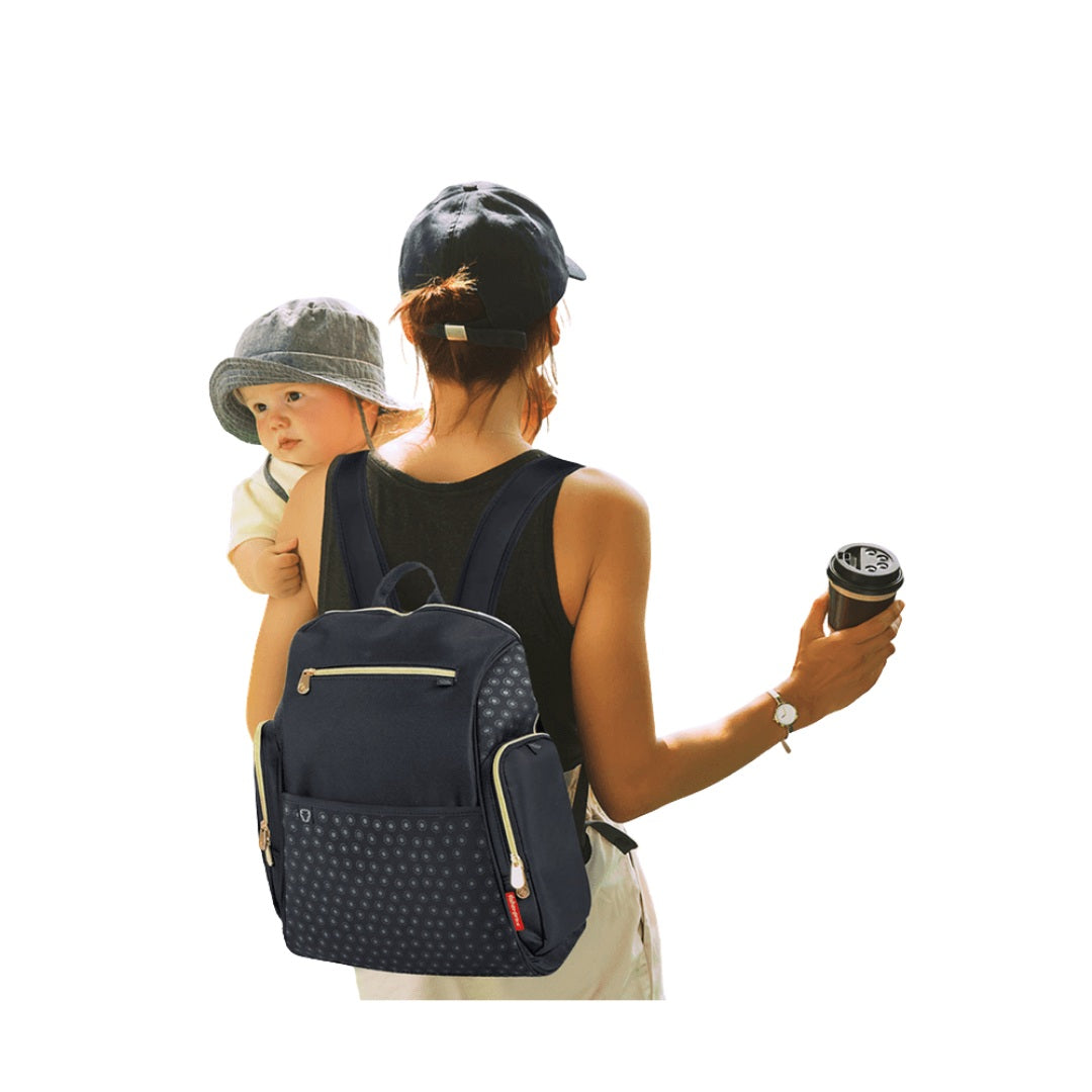 Pañalera Tipo Morral + Cambiador Fisher Price Loop Pack Negro