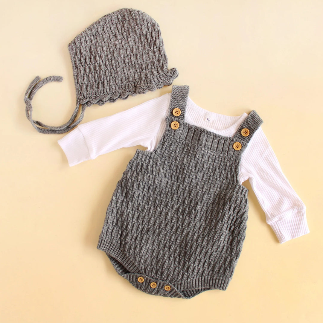 Set Mameluco y Gorro Tejido Niño babysamuu