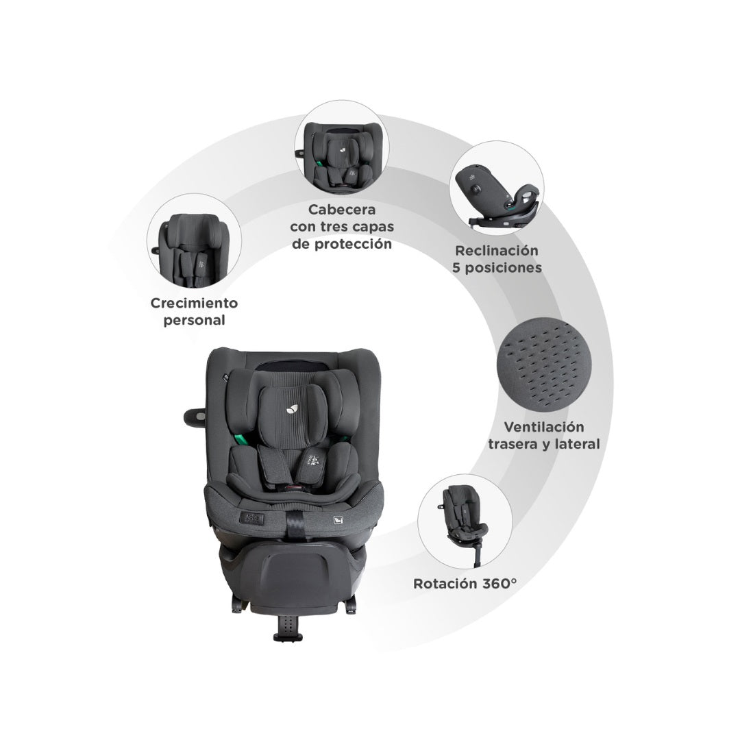 Silla de Carro I-Spin XL 360° Ebony Joie