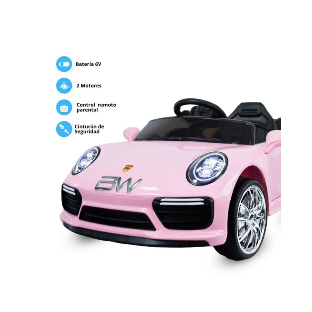 Automóvil Eléctrico 718 Cayman Rosa 6V