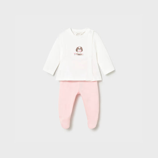 Conjunto Polaina Y Camiseta Manga Larga Recien Nacida Rosa Baby Mayoral