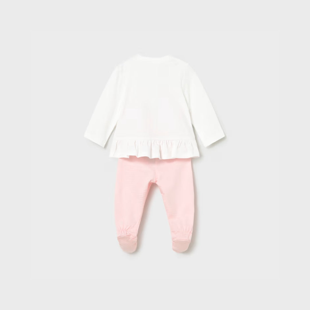 Conjunto Polaina Y Camiseta Manga Larga Recien Nacida Rosa Baby Mayoral