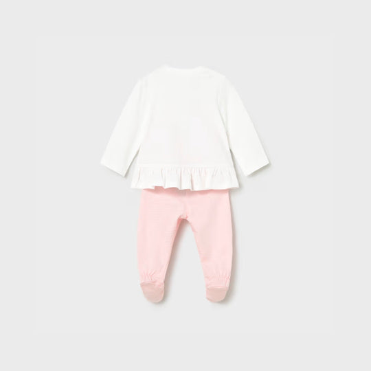 Conjunto Polaina Y Camiseta Manga Larga Recien Nacida Rosa Baby Mayoral
