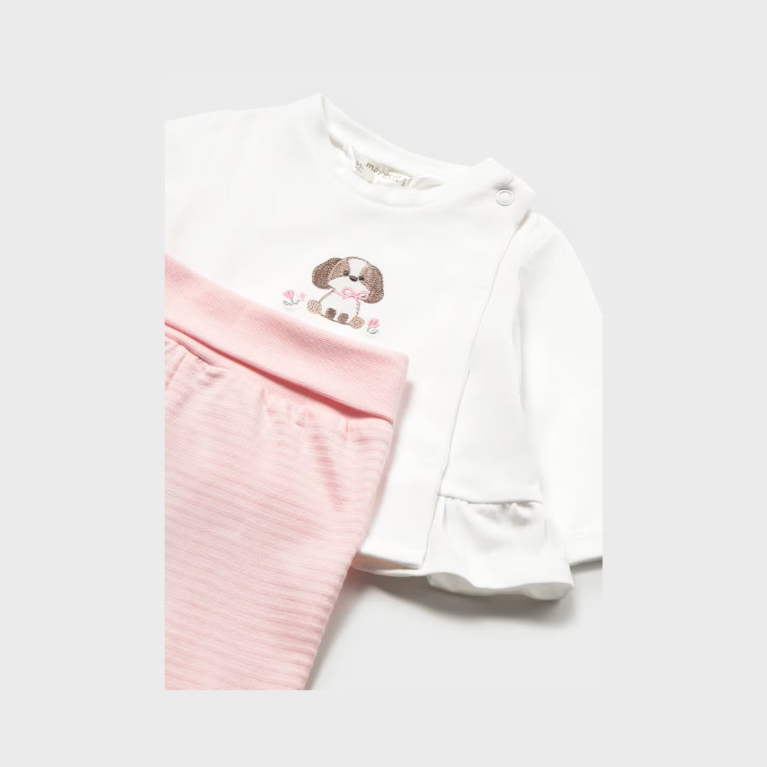 Conjunto Polaina Y Camiseta Manga Larga Recien Nacida Rosa Baby Mayoral